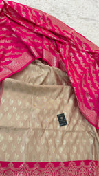 RANI PINK CONTRAST COTTON SILK 3 PIECE SUIT