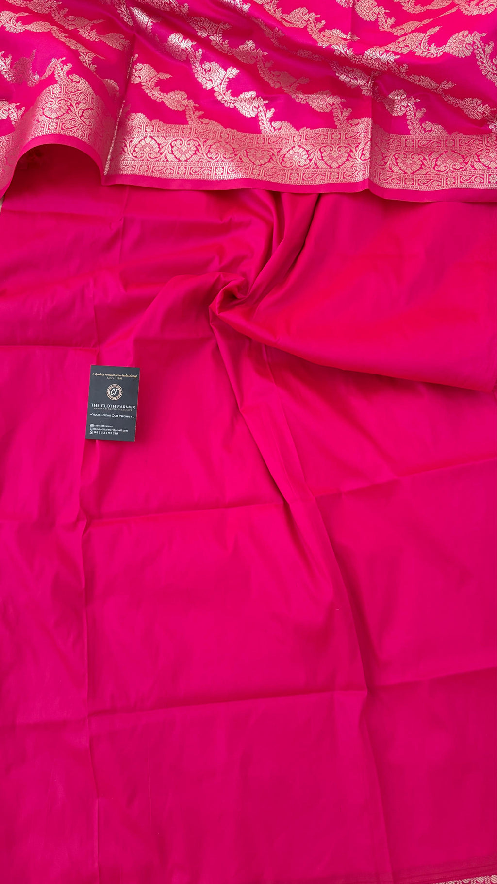 RANI PINK CONTRAST COTTON SILK 3 PIECE SUIT