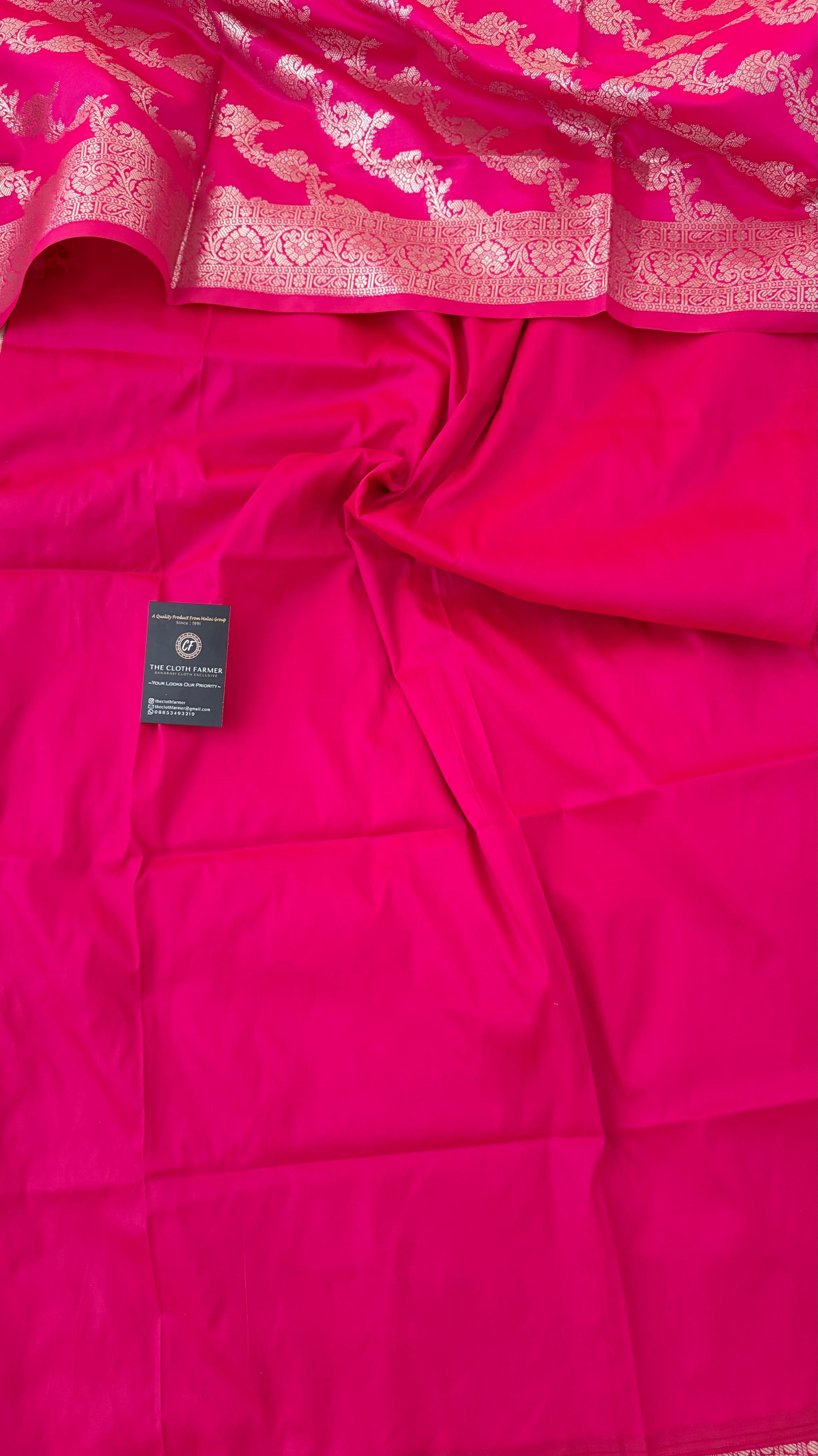 RANI PINK CONTRAST COTTON SILK 3 PIECE SUIT